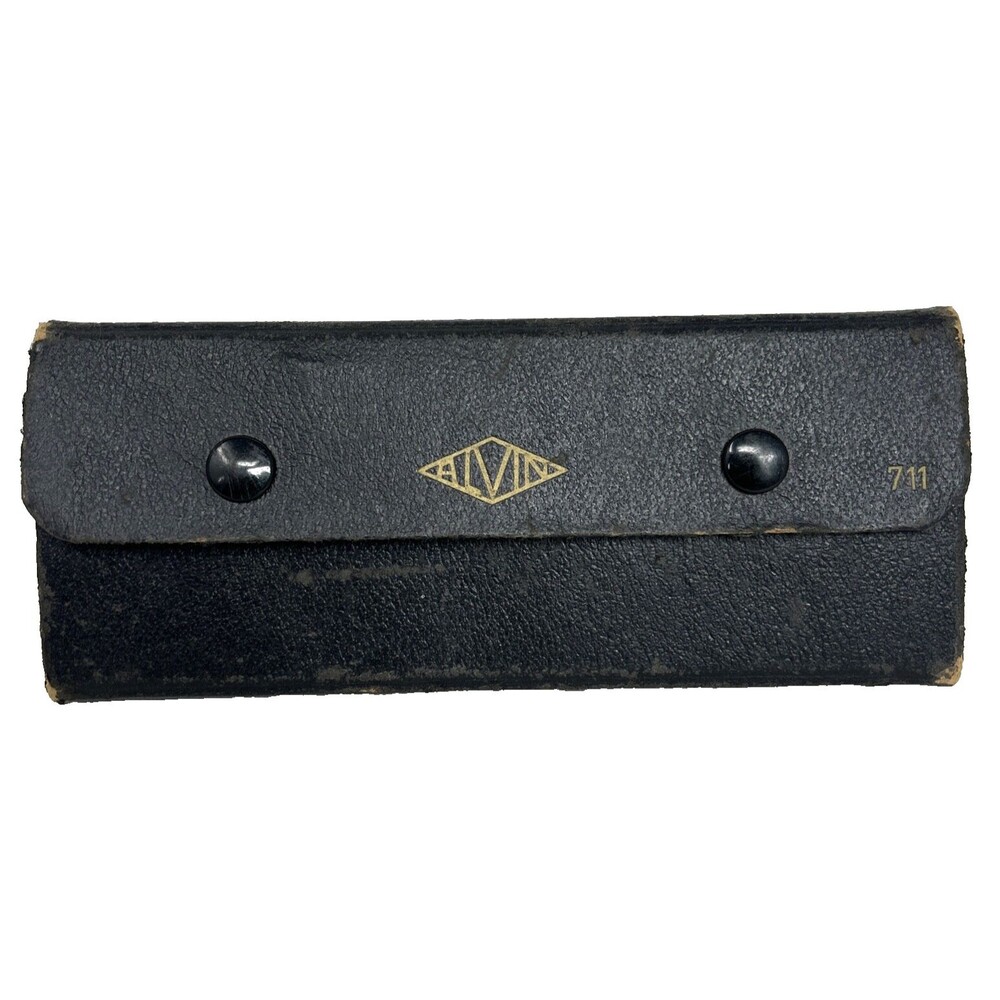 Vintage Alvin W Germany Drafting Set Compass Drawing Tools Instruments Case READ